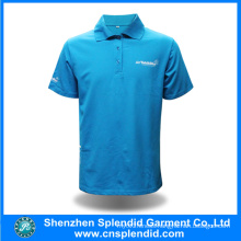 China Supplier Men′s Cotton Blue Polo Shirts Knitted Garment